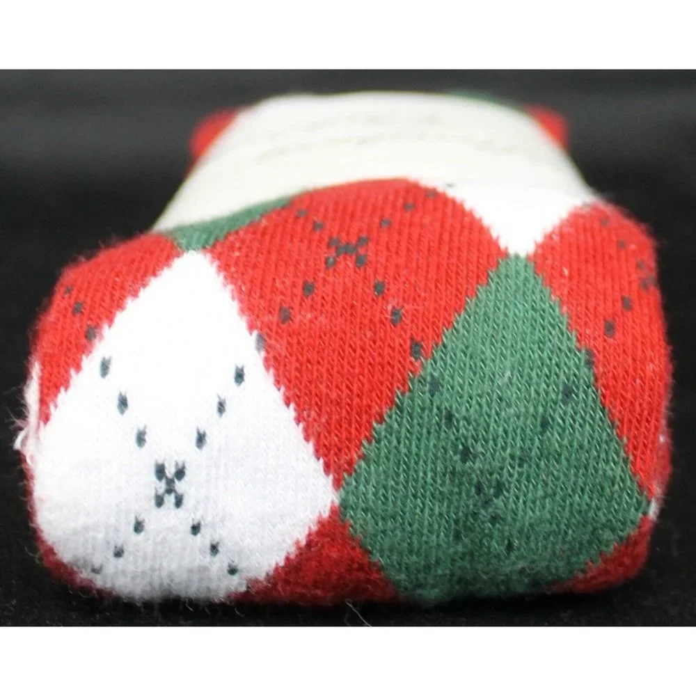 Strasburg Children Girls Sz 4 - 6 Argyle Pattern Tights Footed Red White Green